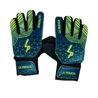 Guantes La Parada azules con detalles en lima